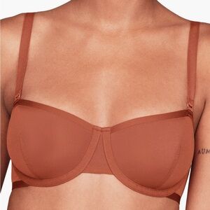 CUUP The Balconette Mesh Underwire Bra in Clay
